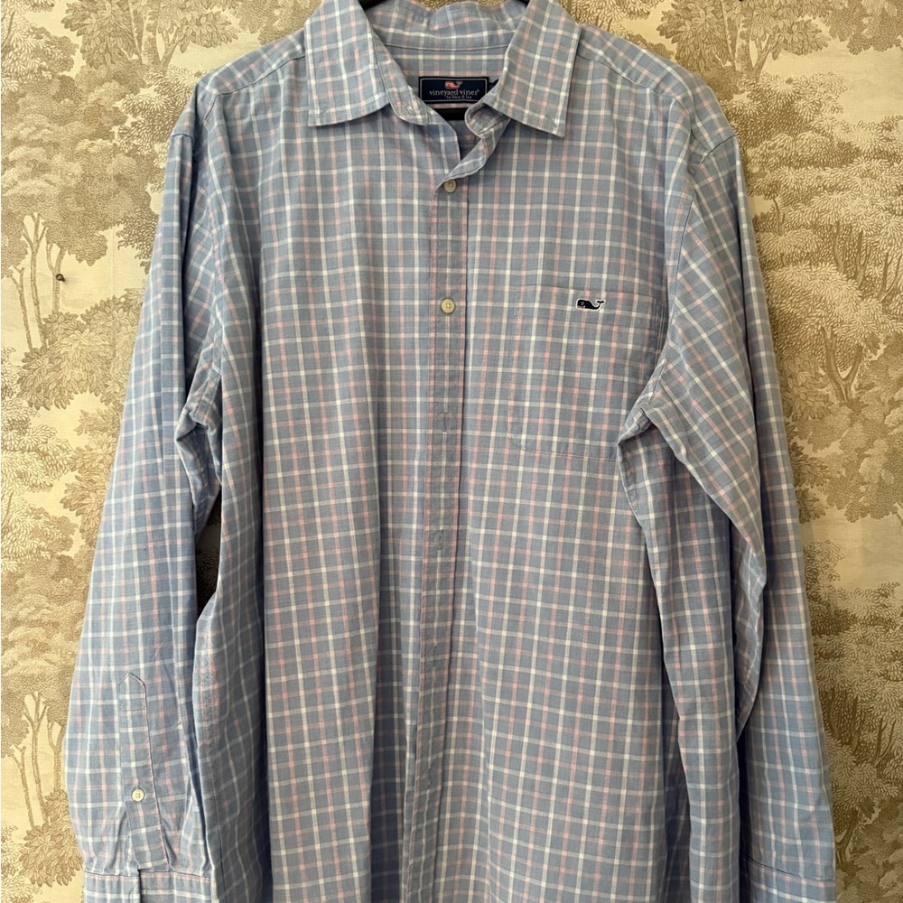 Vineyard Vines Light Blue Plaid Shirt